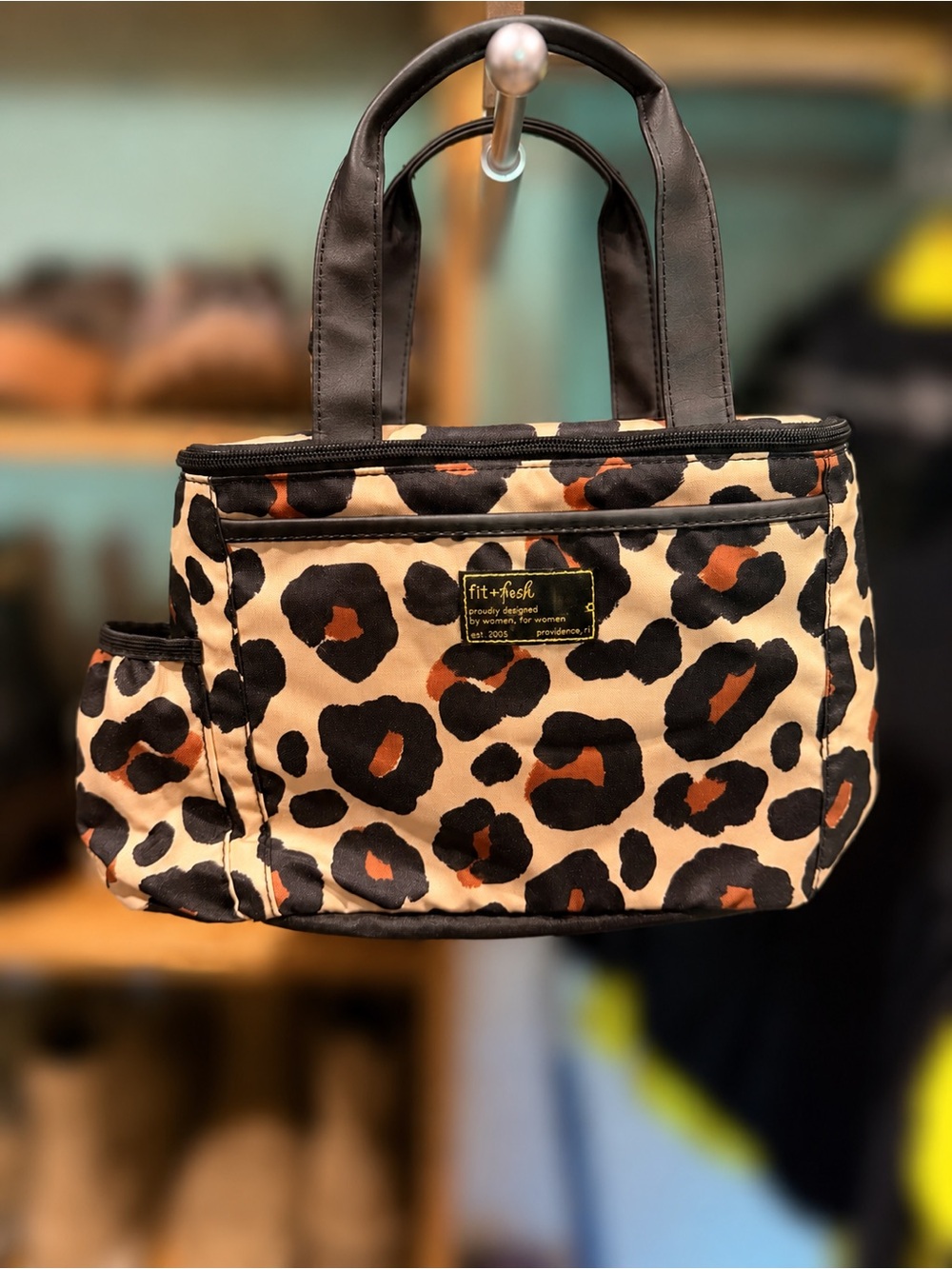 Leopard Print Insulated Lunch Bag - Brown/Black